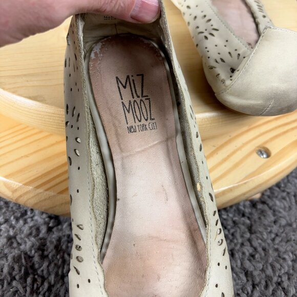 Miz Mooz Shoe Parvati Ballet Flats Womens Size 9 Leather Ivory Slip On Casual - Picture 7 of 8